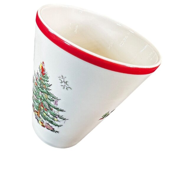 Spode Christmas Tree Red Trim Handle Mug 14 oz Holiday Original Box 4.5" - Picture 3 of 9
